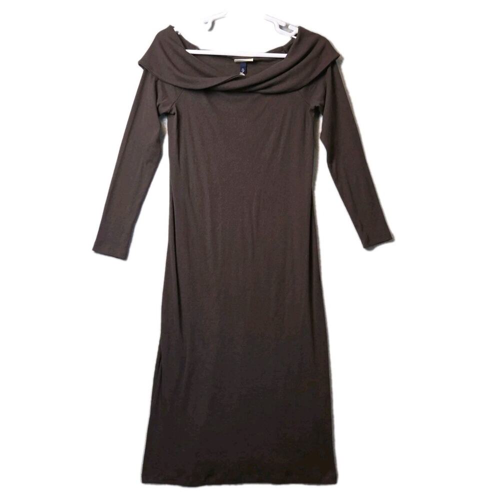 NWT Universal Thread Brown LS Off The Shoulder Midi Bodycon Dress Plus XXL